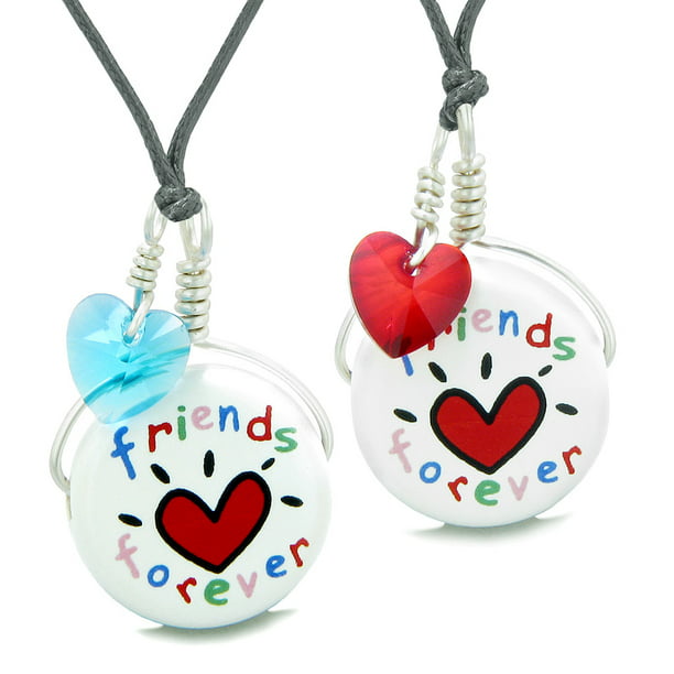 Love Couples or Best Friends Together Forever Set Cute Ceramic Lucky Charm Amulet Adjustable Necklaces 